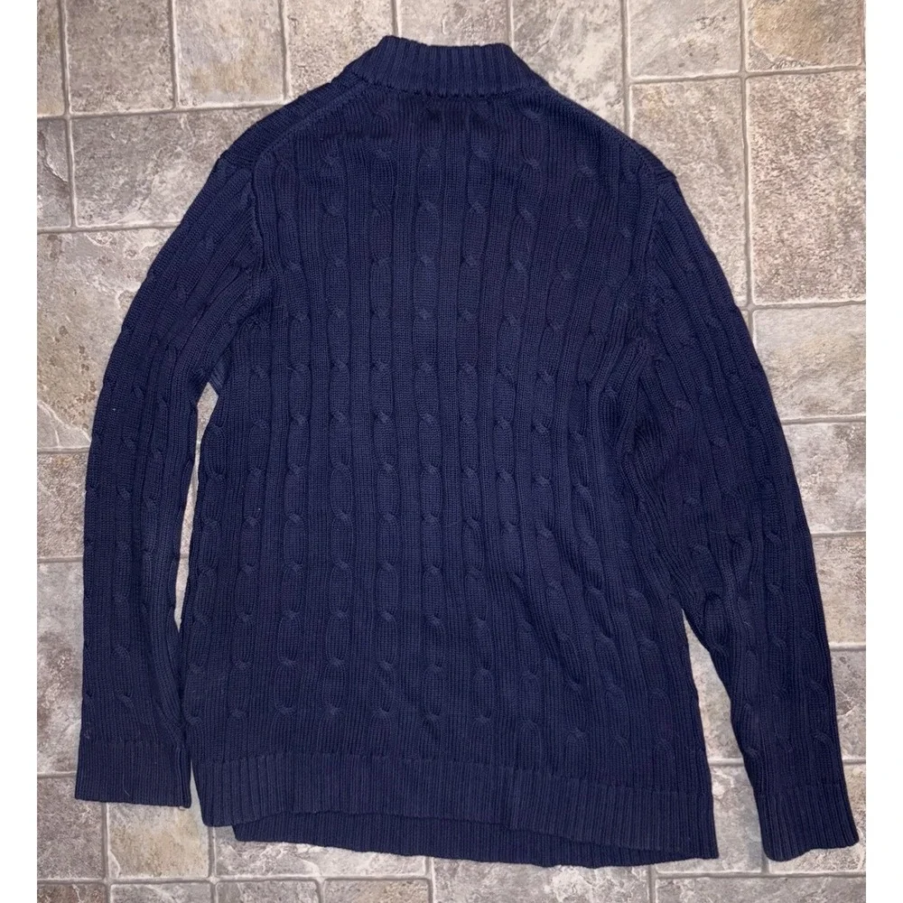 Boys Vineyard Vines 1/4 Zip Cable Knit Sweater XL‎ 20 Youth Kids Navy Blue